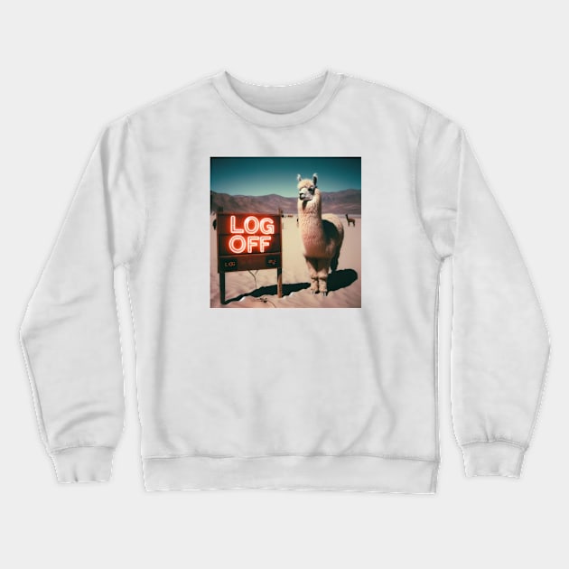 Log off alpaca Crewneck Sweatshirt by Dead Galaxy